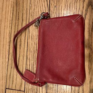 Coach red zip wristlet